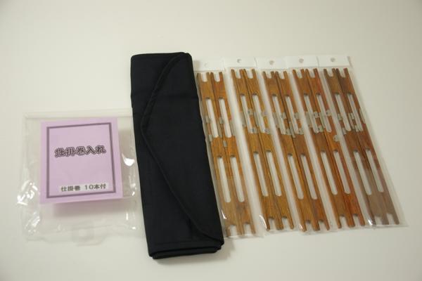Cpost おり釣具 銘木花梨製仕掛巻10本 布製１０本用仕掛巻入れセット 釣具用品おり釣具
